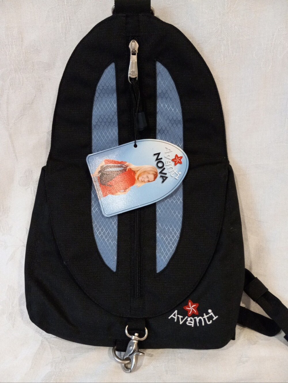 NWT Unisex Avanti Black Backpack with Blue Panels